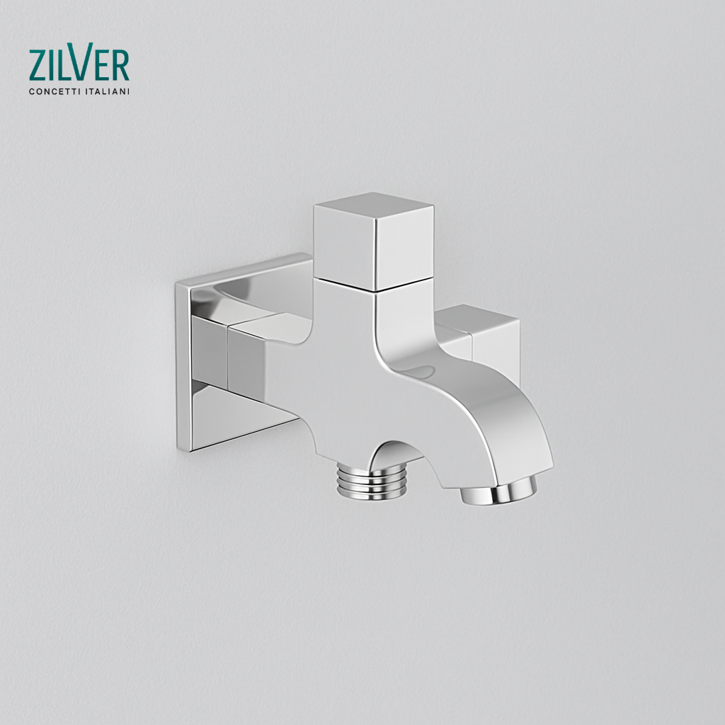 Zilver Double Bib Cock Square New  (ZES12)