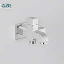 Zilver Double Bib Cock Square New  (ZES12)