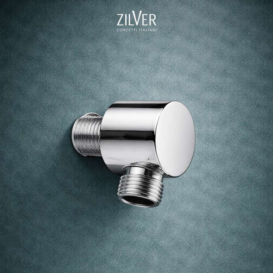 Zilver Shower Wall Union Brass Round ::ID:: P00005