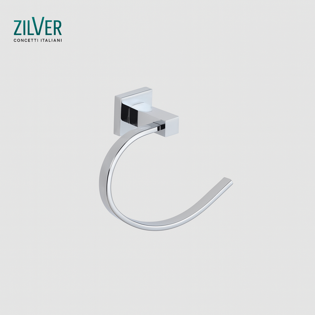 Zilver Platz Towel Ring (0913)