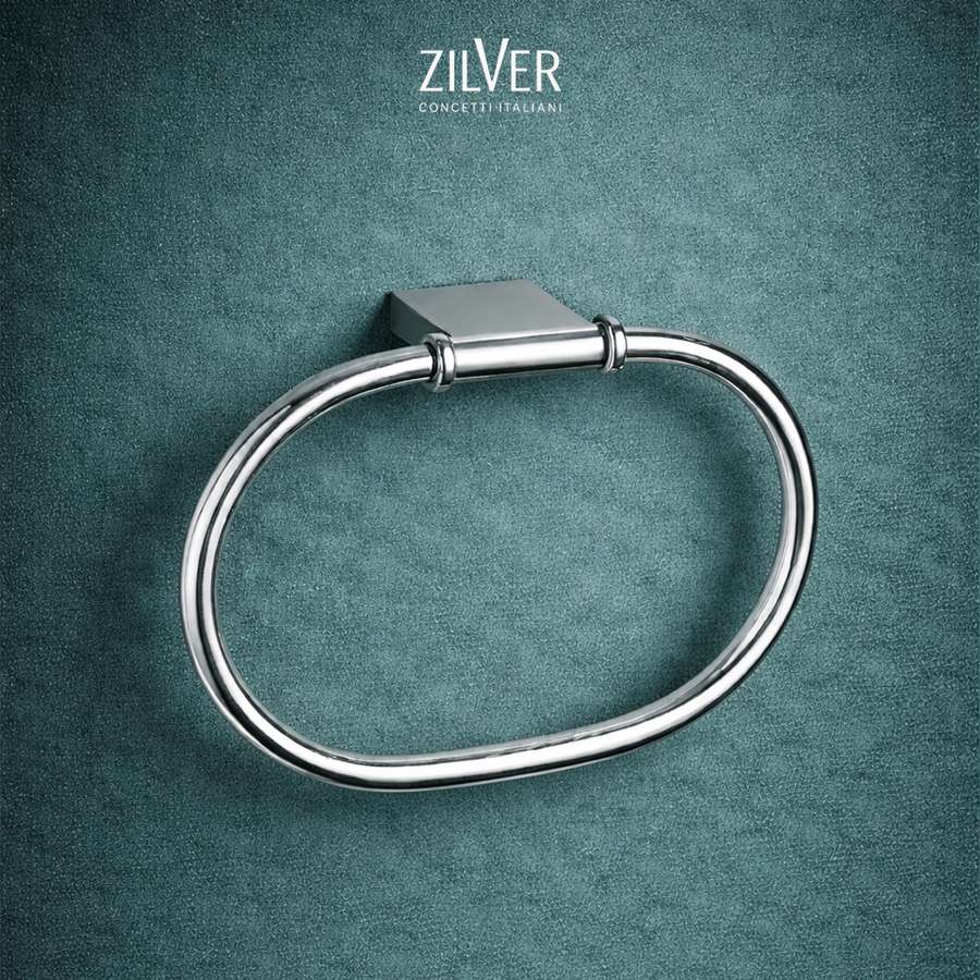 Zilver Cube Towel Ring (0813) 