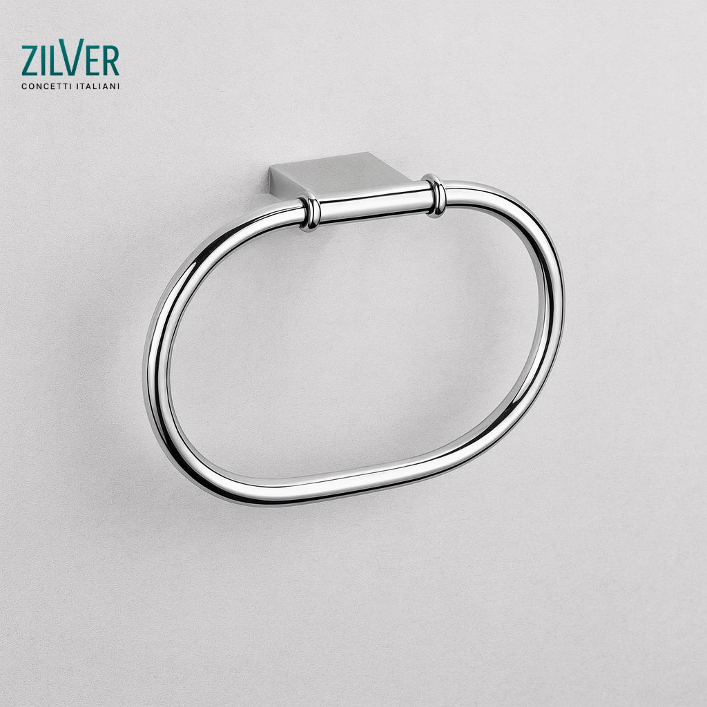 Zilver Cube Towel Ring (0813) 