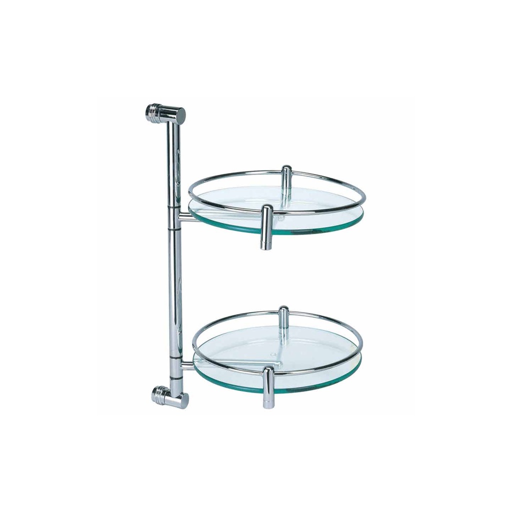 ZILVER DOUBLE ROUND SHELF ::ID:: SF023