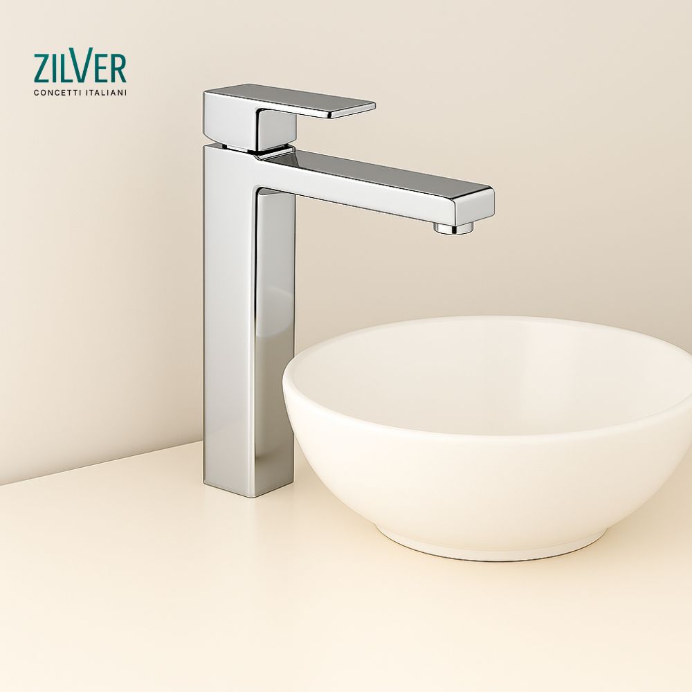 Zilver Kare Basin Mixer Long (ZKAR100)