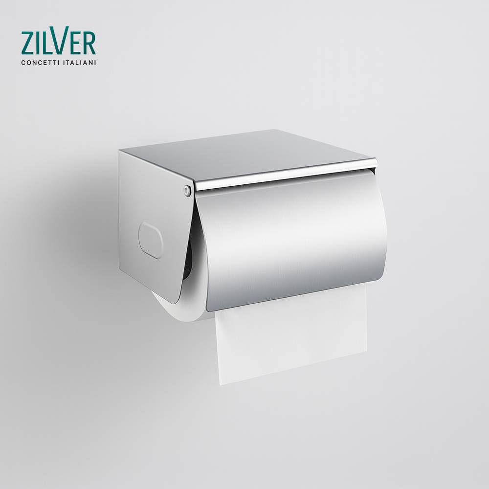 ZILVER PAPER HOLDER WITH COVER EQ32 ::ID:: EQ32