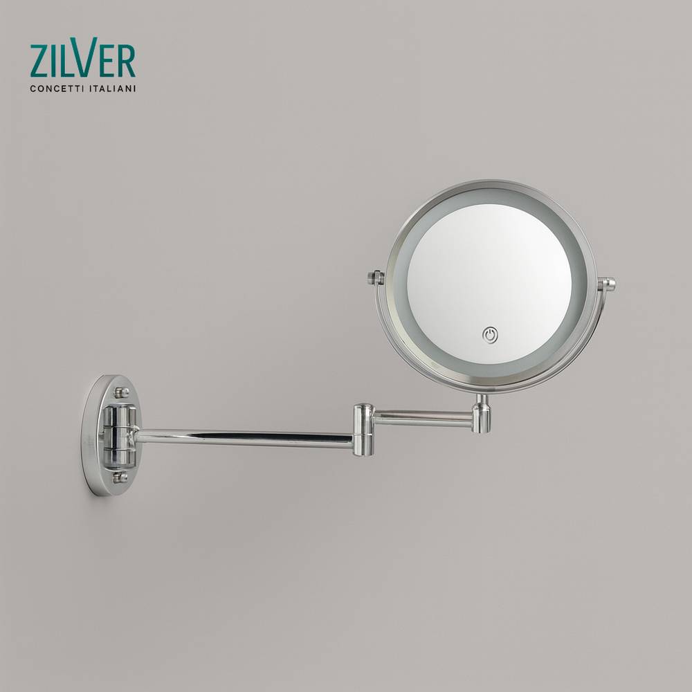 Zilver Magnifing Mirror With Light Touch::ID:: ZMM005