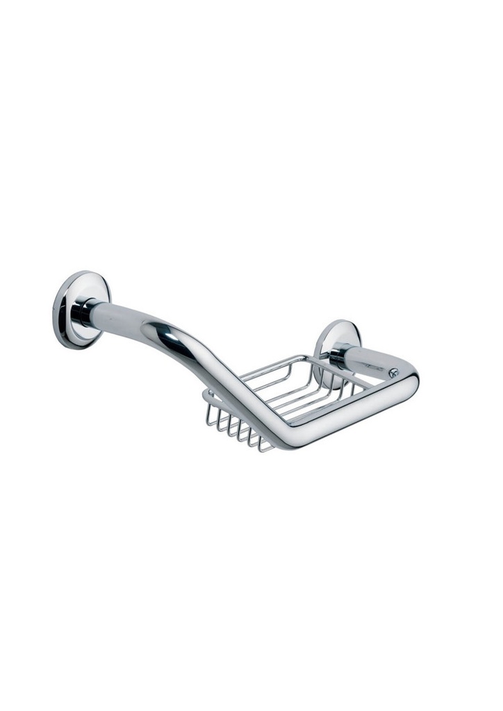 Zilver Grab Bar Angle W/Soap Basket H004 ::ID:: H004