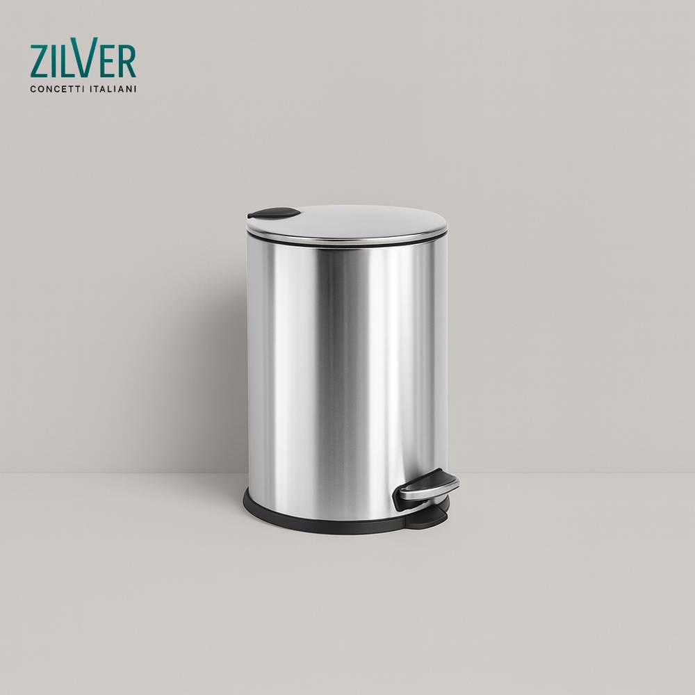 Zilver Dustbin With Lid 3 LTR ::ID:: ZDB201