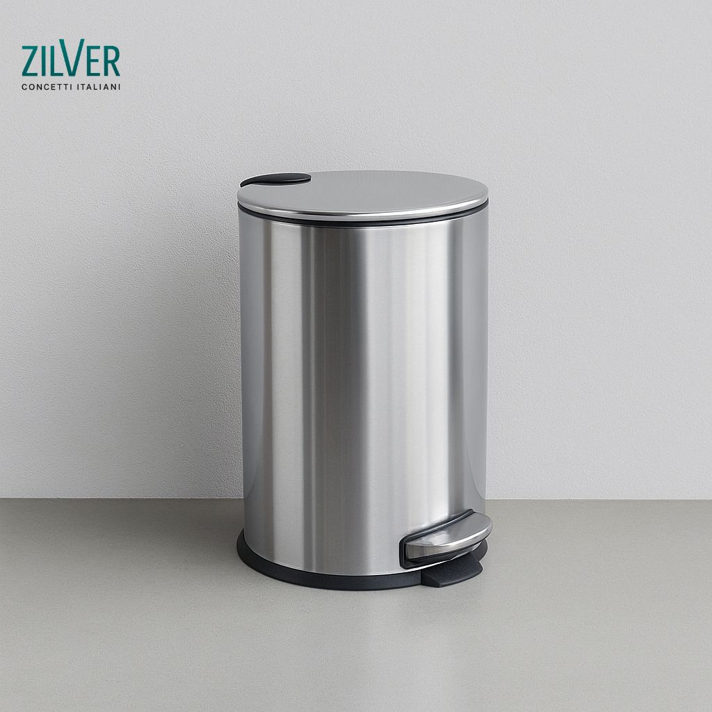 Zilver Dustbin With Lid 5 LTR (ZDB202)