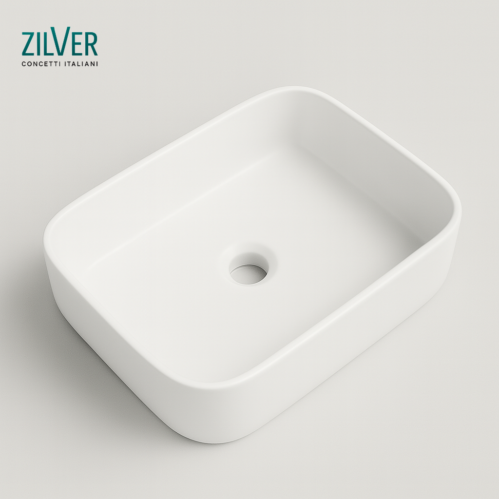 Zilver Art Wash Basin Glossy White Ceramic (ZARTB113)