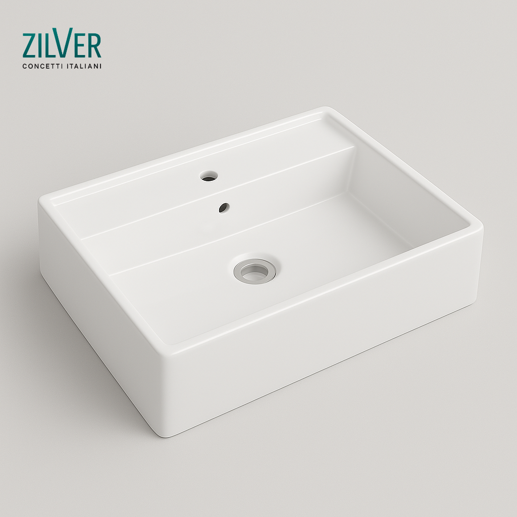 Zilver Art Wash Basin Glossy White Ceramic (ZARTB114)