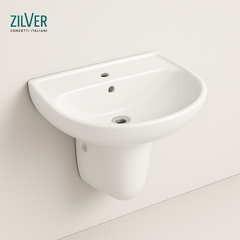 Zilver Half Pedestal Basin ZPDB102 ::ID:: ZPDB102