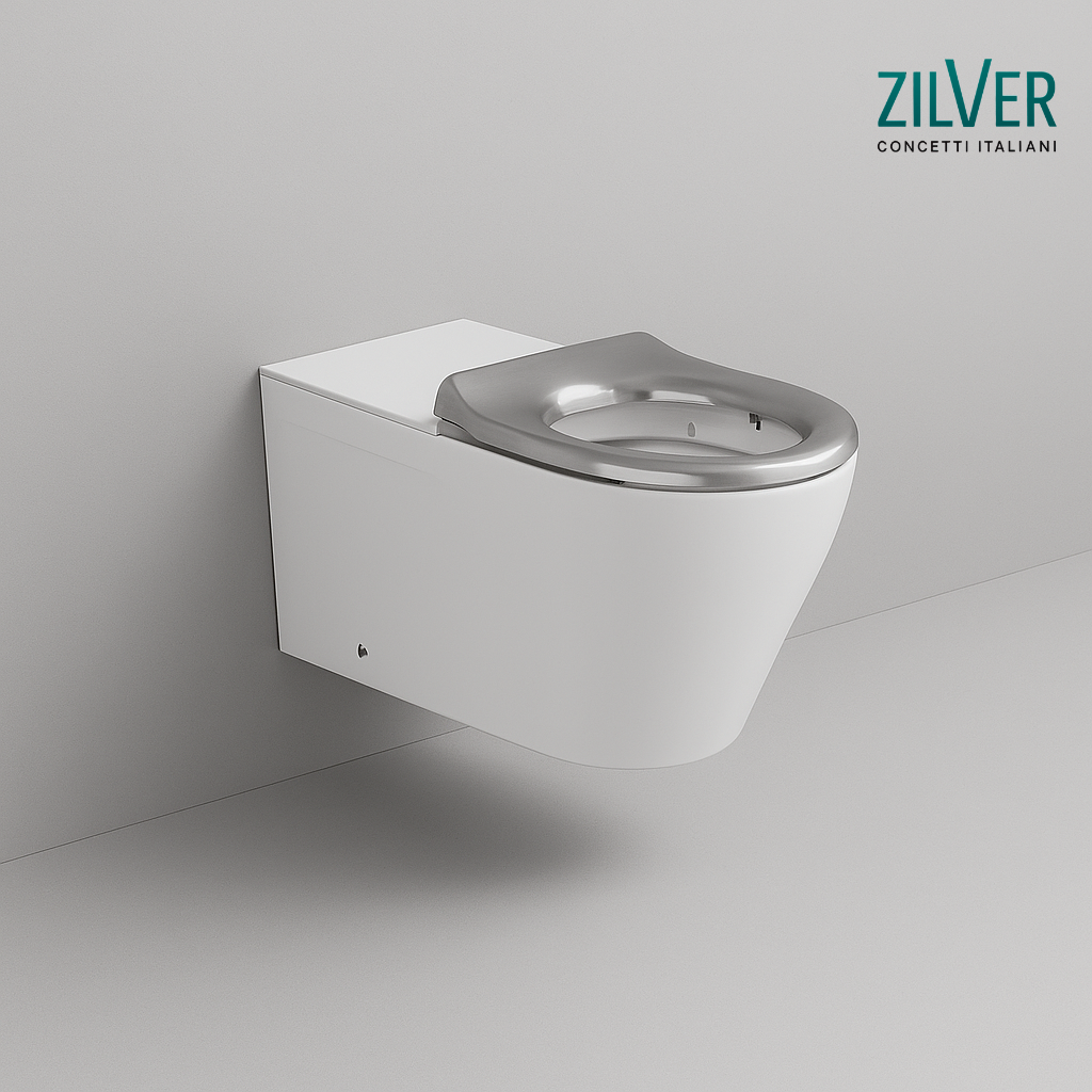 Zilver Handicap Toilet Back To Wall ::ID:: ZWHT131