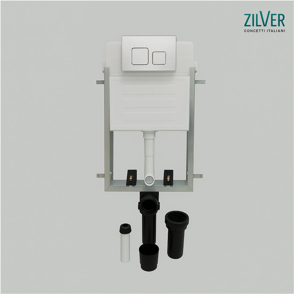 Zilver Concealed Cistern Half Frame with Flush Plate (ZDR005)
