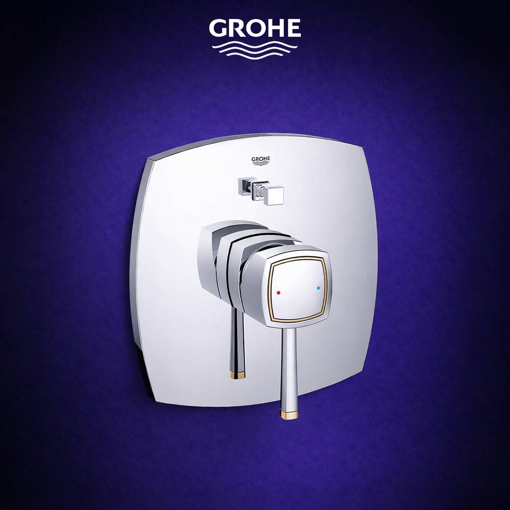 GROHE GRANDERA SHOWER PLATE WITH DIV. CH/GOLD ::ID:: 19920IG