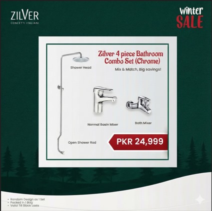 Zilver 4 piece Bathroom Combo Set (Z4PCSN)