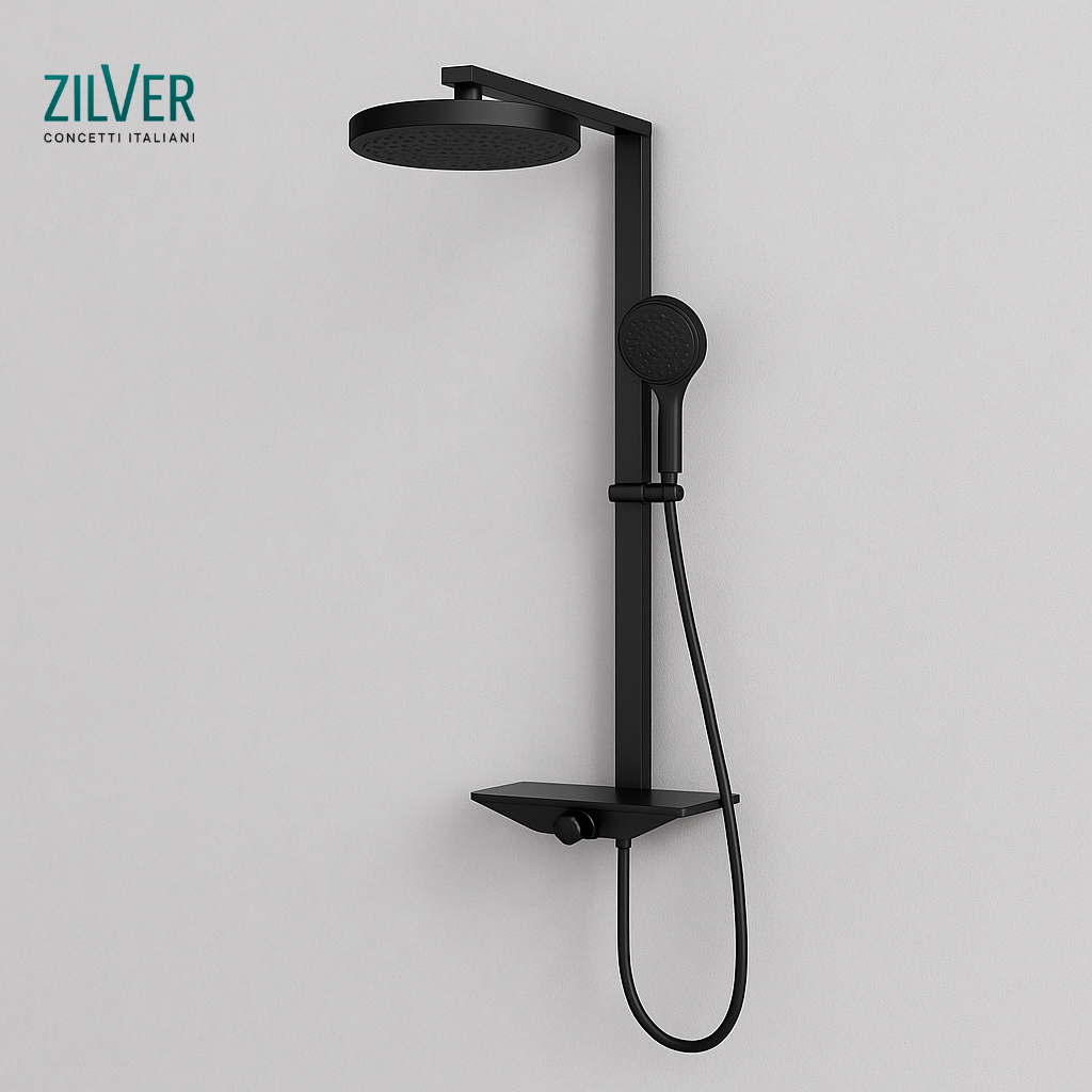 Zilver Open Shower Set Matt Black (JB13C95MB)