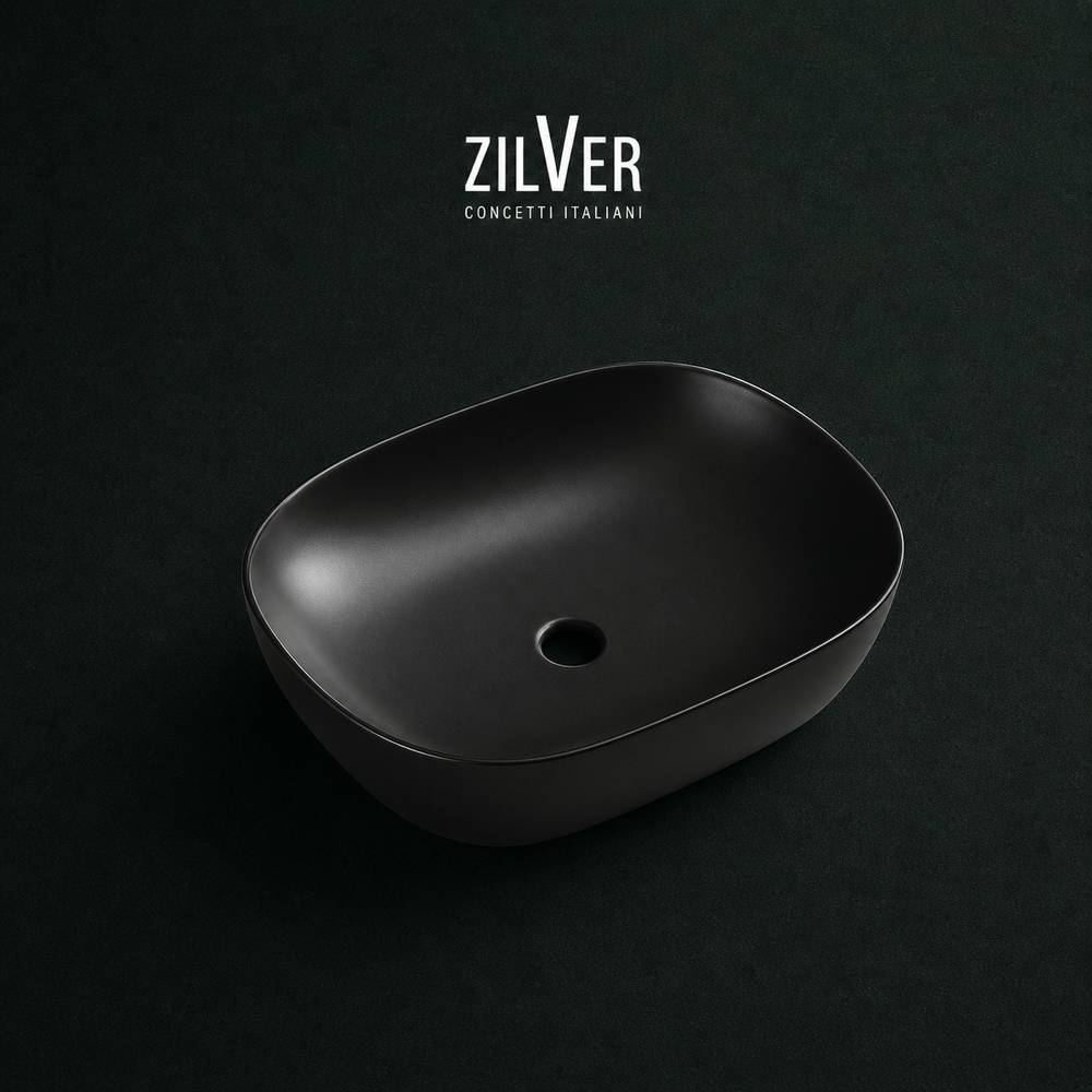 ZILVER NEW COUNTER WASH BASIN BLACK 600X380X140MM ::ID:: ZARTB111MB