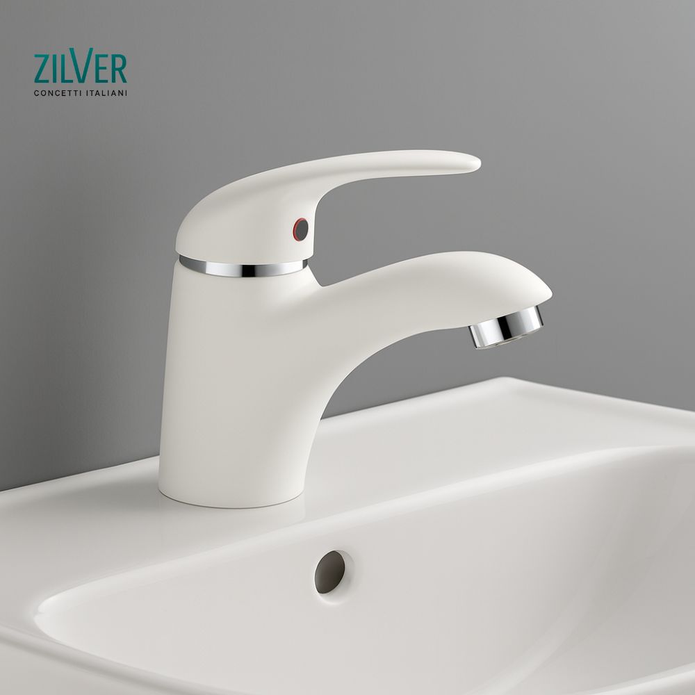 ZILVER VALUE BASIN MIXER WHITE (MT80131W)
