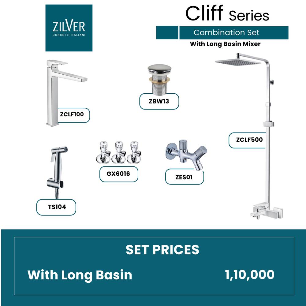 Zilver Cliff Complete Bathroom Set ID::ZCLF04