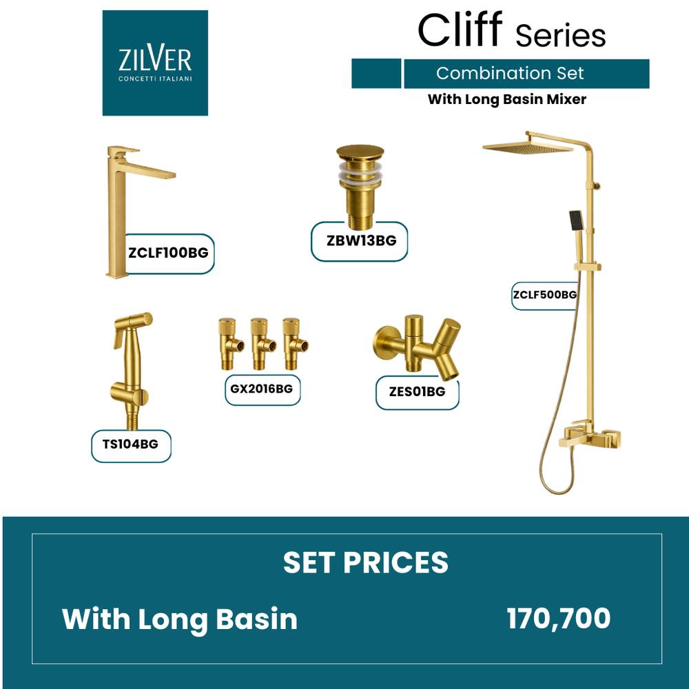 Zilver Cliff Complete Bathroom Sets Gold ::ZCLF06