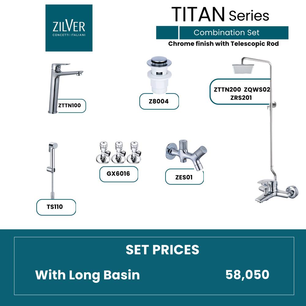 Zilver Titan Telescopic Shower Set (ZTTS)