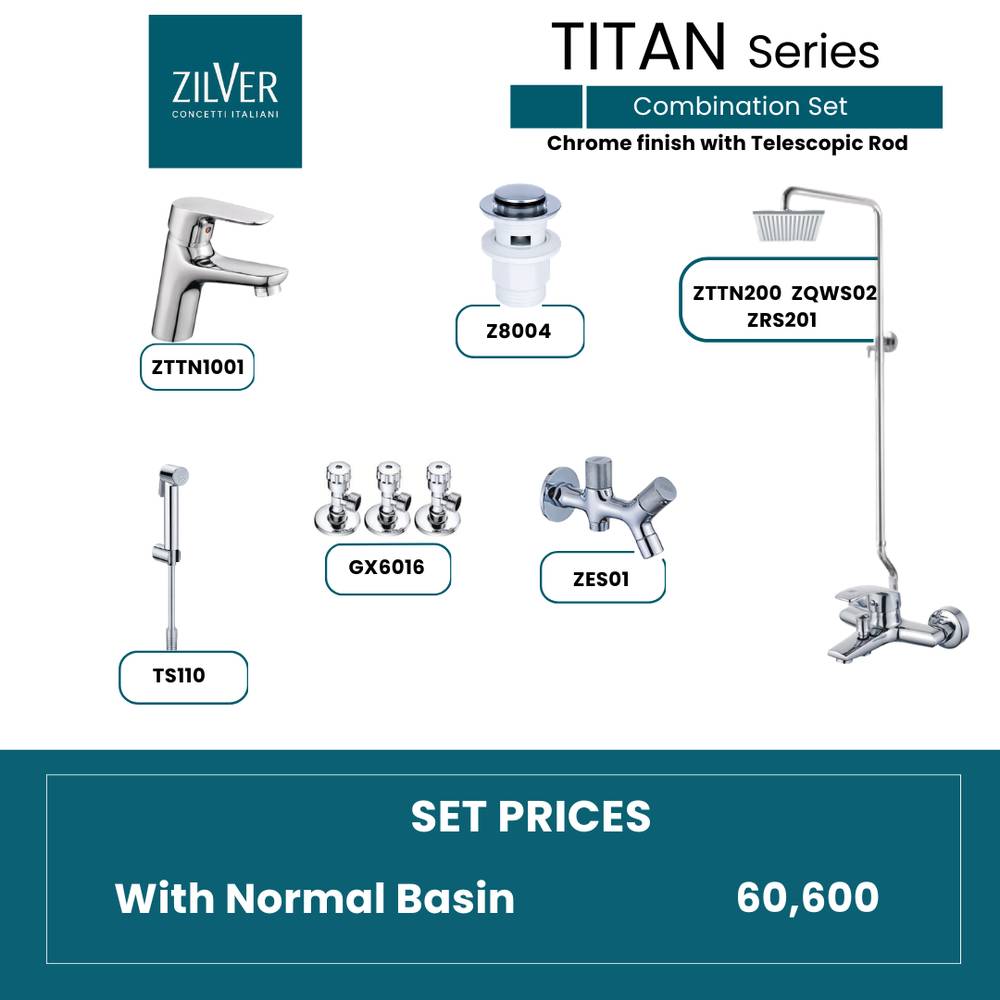 Zilver Titan Shower Set With Basin Mixer (ZTTN)