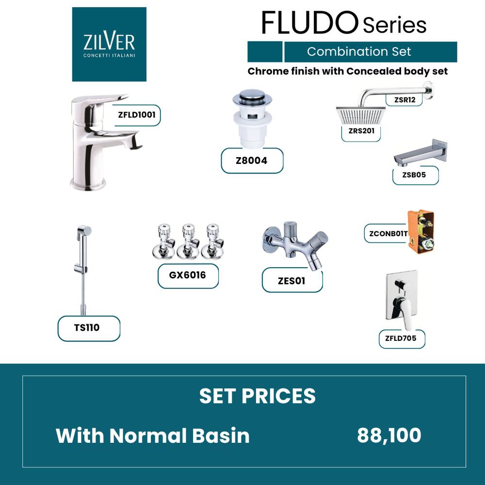 Zilver Fludo Bathroom Set  ID::ZFLD02
