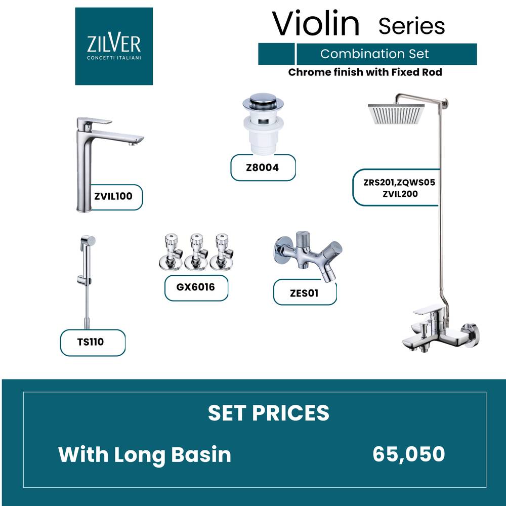 Zilver Violin Concealed Set Normal Basin ID:: Zvil03