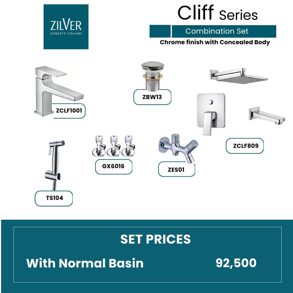 Zilver Cliff Complete Bathroom Set (ZCLF05)
