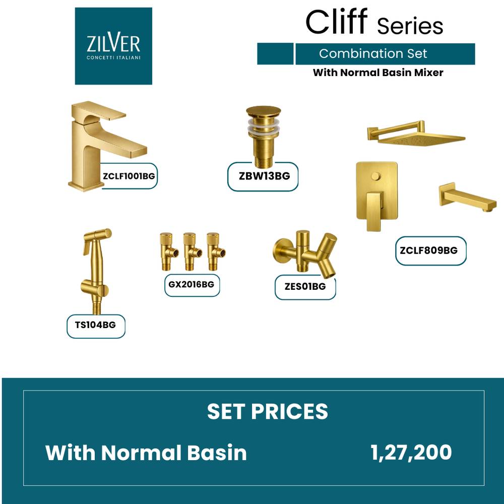 Zilver Cliff Bathroom Set Gold ID::ZCLF09