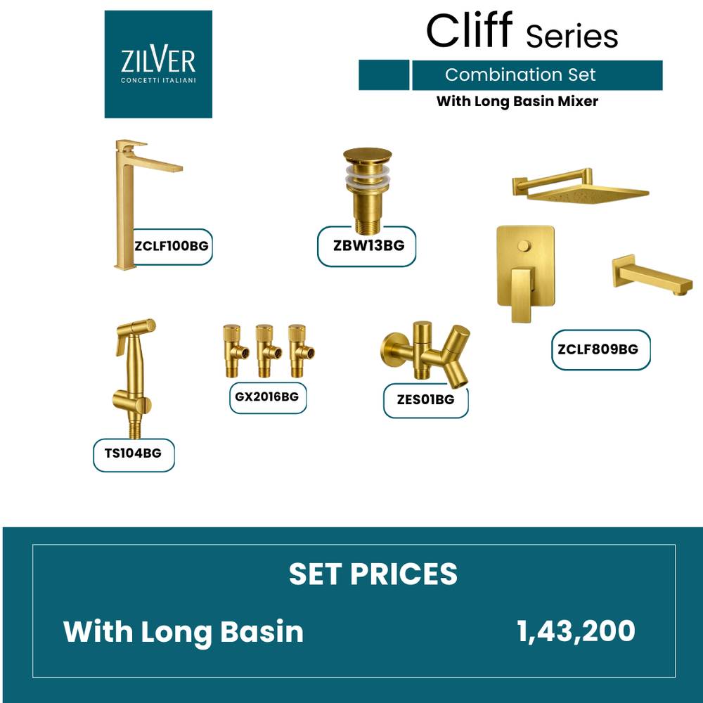 Zilver Cliff Complete Bathroom Sets Gold ID::ZCLF09