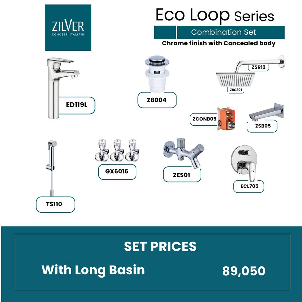 Zilver Ecoloop Bathroom Set ID::ED06