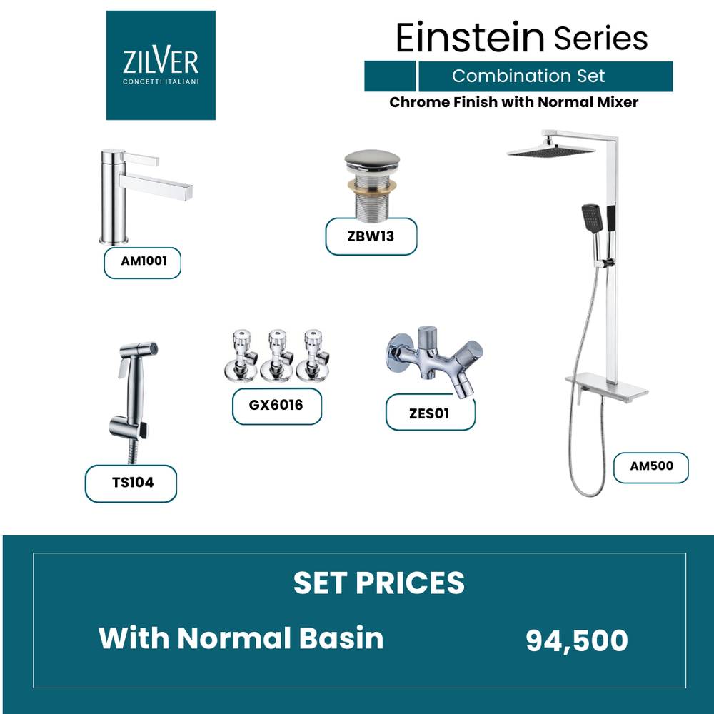 Zilver Einstein Series Chrome Open Shower with Normal Basin  ID::AM01