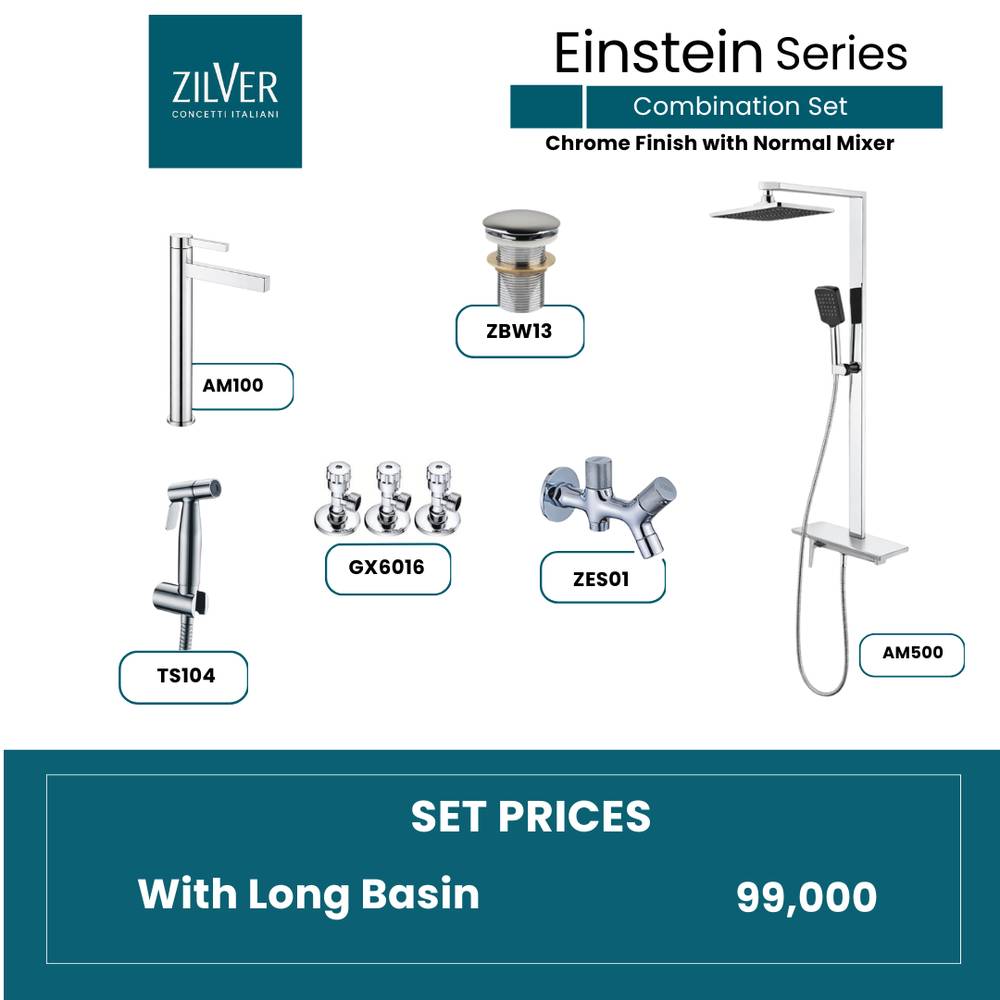 Zilver Einstein Series Chrome Open Shower with Long Basin  ID::AM02