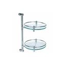 ZILVER DOUBLE ROUND SHELF ::ID:: SF023