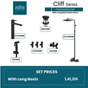 Zilver Cliff Complete Shower Set with Long Basin Matt Black ID:: ZCLF02