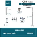 Zilver Cliff Complete Open Shower Set Long Basin Mixer ID::ZCLF04