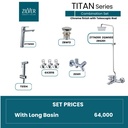 Zilver Titan Complete Open Shower Set With Long Basin Mixer ID:: ZTTN01