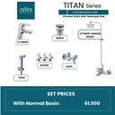 Zilver Titan Complete Chrome Open Shower Set Normal Basin Mixer ID::ZTTN02 
