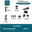 Zilver Titan  Concealed set Black Long Basin Mixer ID::ZTTN08