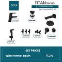 Zilver Titan  Complete Concealed Black Normal Basin Mixer ID::ZTTN07