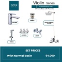 Zilver Violin Complete Chrome Open Shower Set Normal Basin Mixer ID::Zvil02 
