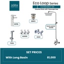 Zilver Eco Loop Series Chrome Open Shower Set Telescopic Rod Long Basin ID::ED02
